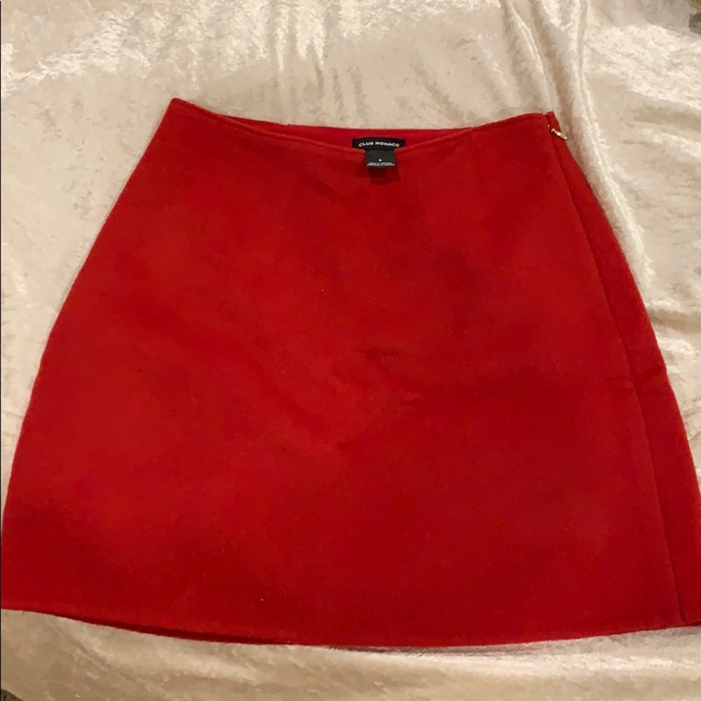 Club Monaco cashmere red skirt